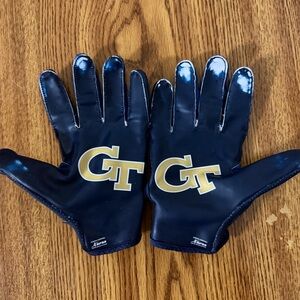 Georgia Tech Yellow Jackets Football Gloves Navy Blue Gold GT Logo 3XL Adidas